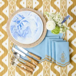 Mrs. Alice Serena Blue Carnation Napkins (Set of 4)< Summer Table Linen | Napkins