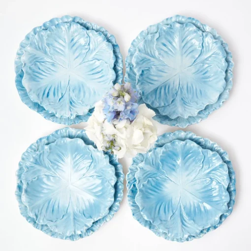 Mrs. Alice Serena Cabbage Dinner & Starter Plates (Set of 8)< Summer Crockery | Crockery Sets