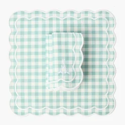 Mrs. Alice Serena Duck Egg Blue Gingham Napkins (Set of 4)< Summer Table Linen | Napkins
