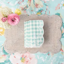 Mrs. Alice Serena Duck Egg Blue Gingham Napkins (Set of 4)< Summer Table Linen | Napkins