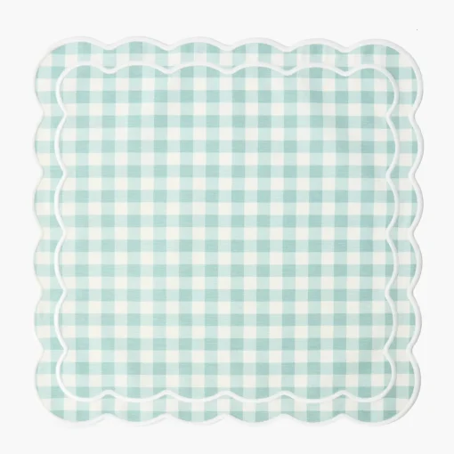 Mrs. Alice Serena Duck Egg Blue Gingham Napkins (Set of 4)< Summer Table Linen | Napkins