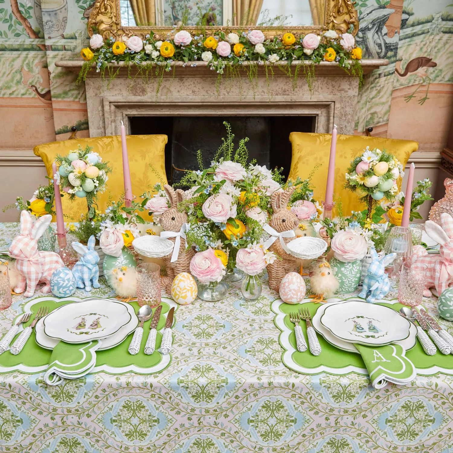 Mrs. Alice Serena Green Appliqué Napkins (Set of 4)< Napkins | Mrs. Alice Monogram