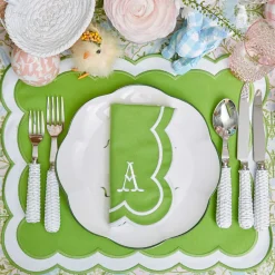 Mrs. Alice Serena Green Appliqué Napkins (Set of 4)< Napkins | Mrs. Alice Monogram