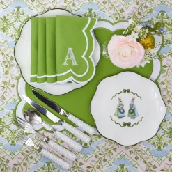 Mrs. Alice Serena Green Appliqué Napkins (Set of 4)< Napkins | Mrs. Alice Monogram