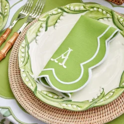 Mrs. Alice Serena Green Appliqué Napkins (Set of 4)< Napkins | Mrs. Alice Monogram
