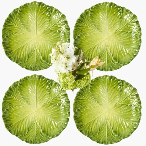 Mrs. Alice Serena Green Cabbage Dinner Plate (Set of 4)< Dinner Plates | Crockery Sets