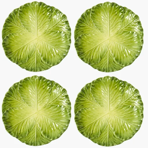 Mrs. Alice Serena Green Cabbage Dinner Plate (Set of 4)< Dinner Plates | Crockery Sets