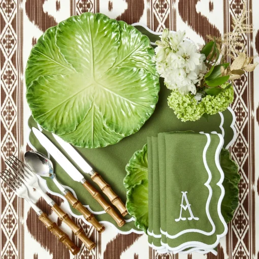 Mrs. Alice Serena Green Cabbage Dinner Plate (Set of 4)< Dinner Plates | Crockery Sets