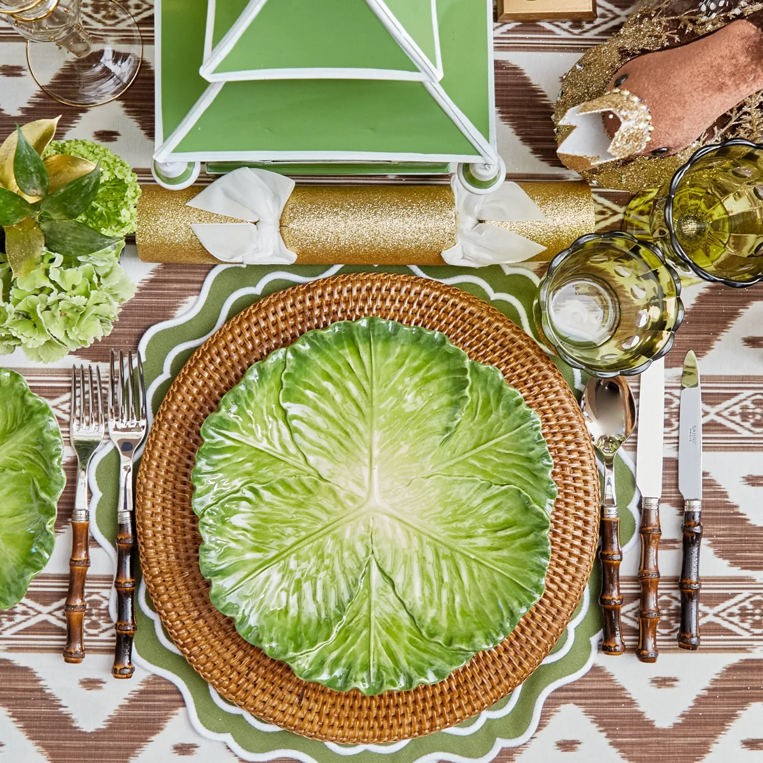 Mrs. Alice Serena Green Cabbage Dinner Plate< Dinner Plates