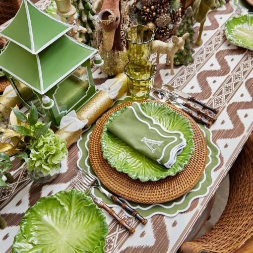 Mrs. Alice Serena Green Cabbage Dinner & Starter Plates (Set of 8)< Crockery Sets