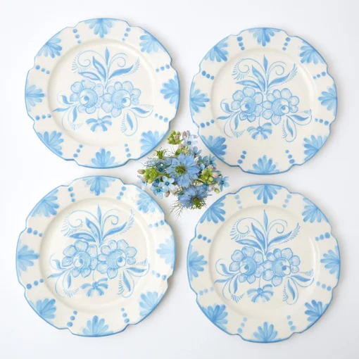 Mrs. Alice Seville Blue Gardênia Dinner Plate (set of 4)< Dinner Plates | Crockery Sets