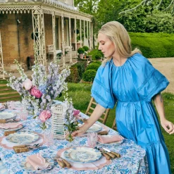 Mrs. Alice Seville Blue Gardênia Dinner Plate (set of 4)< Dinner Plates | Crockery Sets