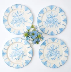 Mrs. Alice Seville Blue Gardênia Starter Plate (set of 4)< Starter Plates | Crockery Sets
