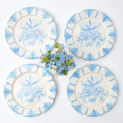 Mrs. Alice Seville Blue Gardênia Starter Plate (set of 4)< Starter Plates | Crockery Sets
