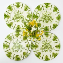 Mrs. Alice Seville Green Gardênia Dinner & Starter Plates (Set of 8)< Crockery Sets