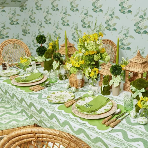 Mrs. Alice Seville Green Gardênia Dinner & Starter Plates (Set of 8)< Crockery Sets