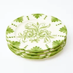 Mrs. Alice Seville Green Gardênia Dinner Plates (Set of 4)< Dinner Plates | Crockery Sets