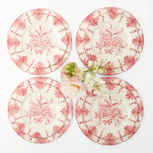 Mrs. Alice Seville Pink Gardênia Dinner & Starter Plates (Set of 8)< Crockery Sets