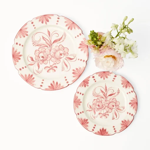 Mrs. Alice Seville Pink Gardênia Dinner & Starter Plates (Set of 8)< Crockery Sets