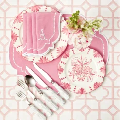 Mrs. Alice Seville Pink Gardênia Starter Plate (set of 4)< Starter Plates | Crockery Sets