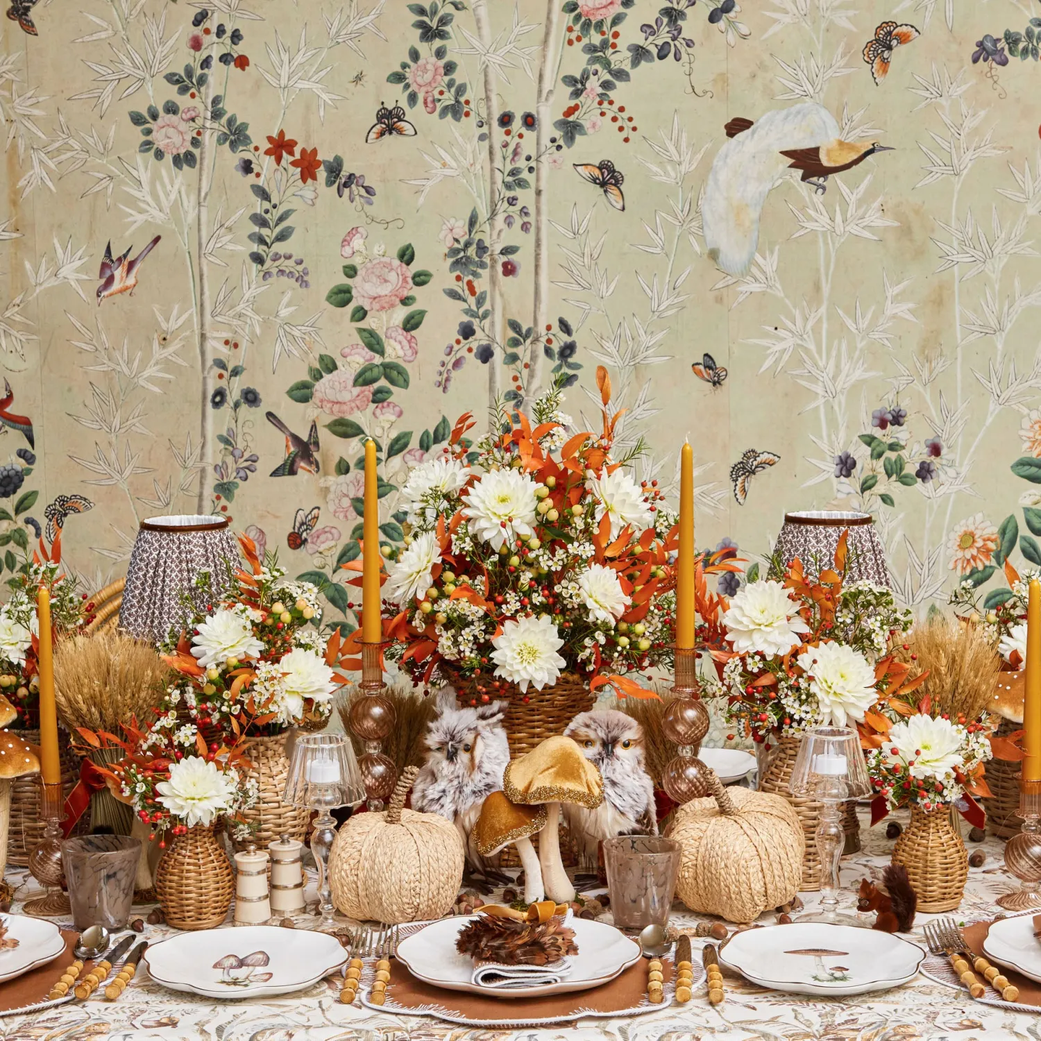 Mrs. Alice Shaded Pheasant Tablecloth< Tablecloths