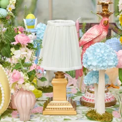 Mrs. Alice Short Corinthian Square Rechargeable Lamp with Cream Shade (18cm)< Rechargeable Table Lamps
