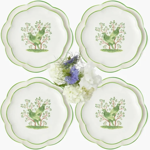 Mrs. Alice Singing Bird Dinner & Starter Plates (Set of 8)< Summer Crockery | Crockery Sets
