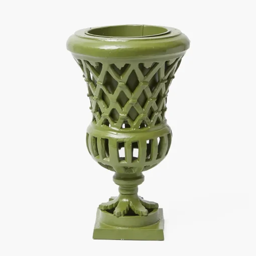 Mrs. Alice Small Adelaide Green Lattice Urn Vase< Vases | Vases & Planters