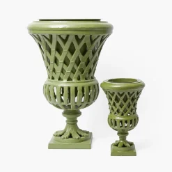 Mrs. Alice Small Adelaide Green Lattice Urn Vase< Vases | Vases & Planters