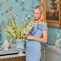 Mrs. Alice Small Adelaide Soft Blue Lattice Urn Vase< Vases | Vases & Planters