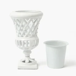 Mrs. Alice Small Adelaide White Lattice Urn Vase< Vases | Vases & Planters