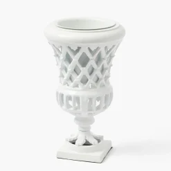 Mrs. Alice Small Adelaide White Lattice Urn Vase< Vases | Vases & Planters