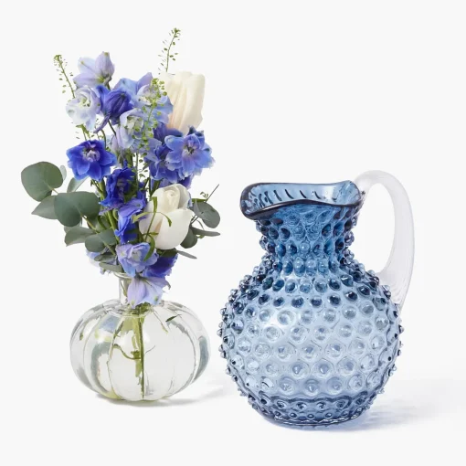 Mrs. Alice Small Blue Hobnail Jug< Jugs | For The Millenial