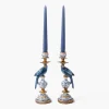 Mrs. Alice Small Blue Parrot Candle Holder (Pair)< Summer Candleware | Candle Holders
