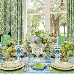 Mrs. Alice Small Camille Azure Candle Holders (Pair)< Summer Glassware | Summer Candleware