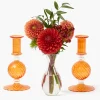Mrs. Alice Small Camille Orange Candle Holder (Pair)< Candle Holders