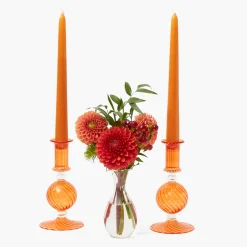 Mrs. Alice Small Camille Orange Candle Holder (Pair)< Candle Holders