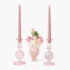 Mrs. Alice Small Camille Peony Candle Holder (Pair)< Summer Glassware | Summer Candleware
