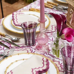 Mrs. Alice Small Camille Peony Candle Holder (Pair)< Summer Glassware | Summer Candleware