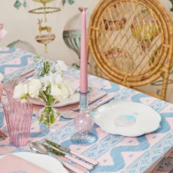 Mrs. Alice Small Camille Pink & Blue Candle Holder (Pair)< Candle Holders