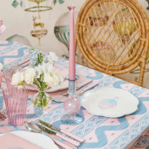 Mrs. Alice Small Camille Pink & Blue Candle Holder (Pair)< Candle Holders