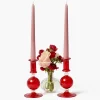 Mrs. Alice Small Camille Red Candle Holder (Pair)< Candle Holders
