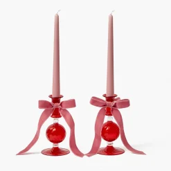 Mrs. Alice Small Camille Red Candle Holder (Pair)< Candle Holders
