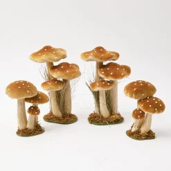 Mrs. Alice Small Caramel Velvet Mushrooms (Set of 3)< Autumn Decorations