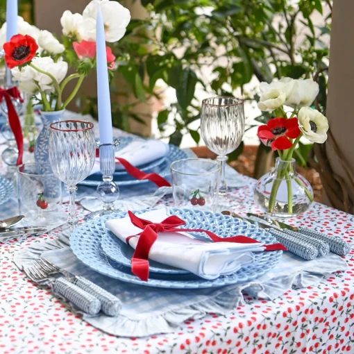 Mrs. Alice Small Eden Blue Candle Holder (Pair)< Summer Candleware | Candle Holders