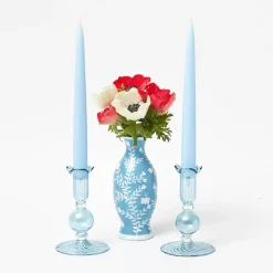Mrs. Alice Small Eden Blue Candle Holder (Pair)< Summer Candleware | Candle Holders