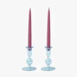Mrs. Alice Small Eden Blue Candle Holder (Pair)< Summer Candleware | Candle Holders