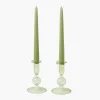 Mrs. Alice Small Eden Green Candle Holders (Pair)< Summer Glassware | Summer Candleware