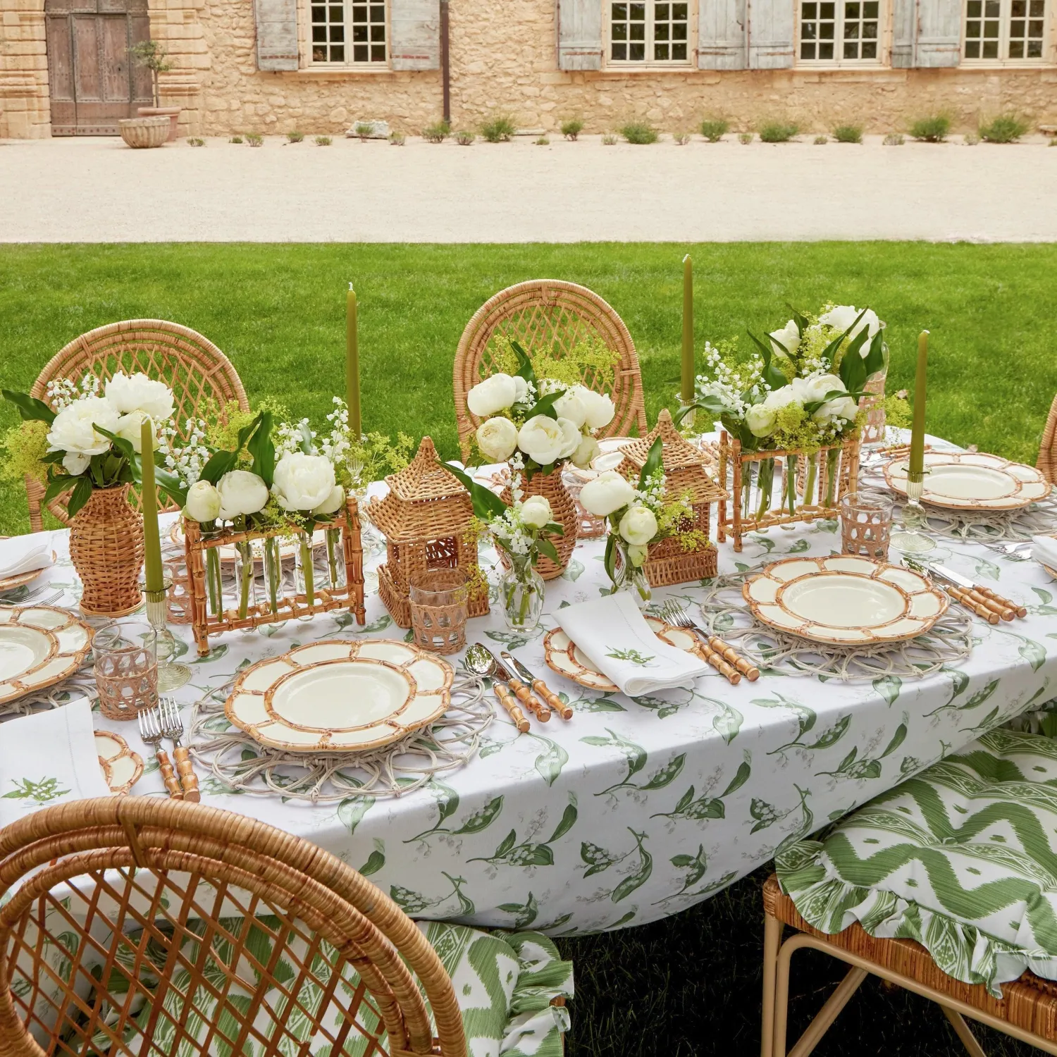 Mrs. Alice Small Eden Green Candle Holders (Pair)< Summer Glassware | Summer Candleware