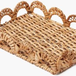 Mrs. Alice Small Elena Rattan Tray< Trays | Trays
